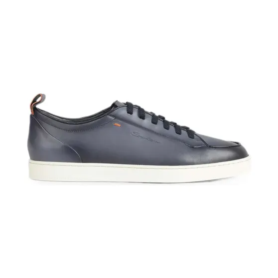 Santoni Leren met logo-reliëf “Blue” (MBNO22194TIRTAIB)