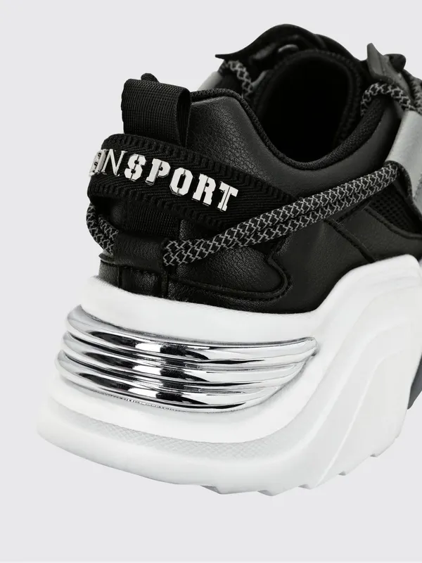 Plein Sport Lace-Up Low-Top Sneakers in Mesh with a Branded Pull-Tab Black (AABSUSC0351STE003N02) (2)