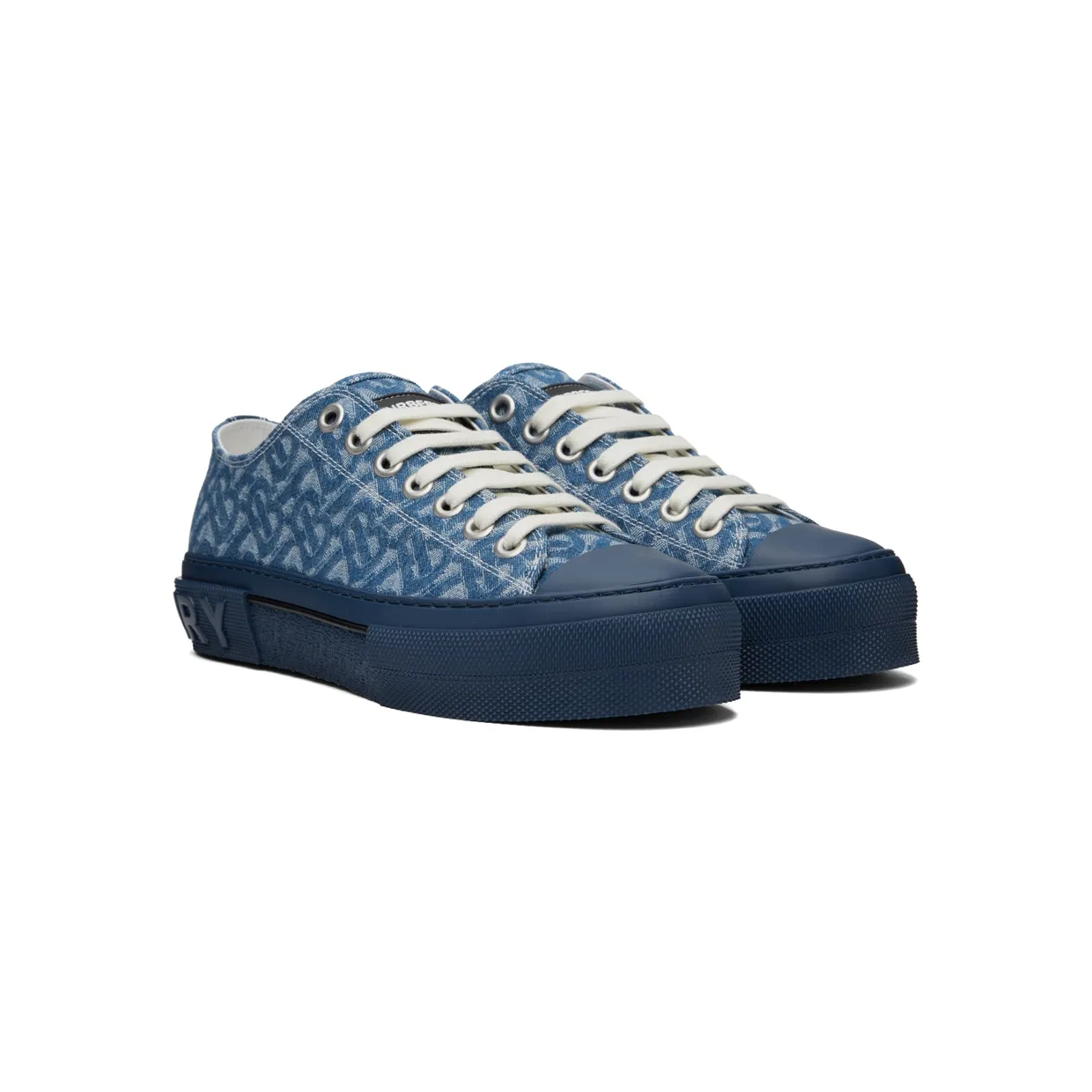 Burberry Blue Monogram Denim Sneakers (8055978) (4)