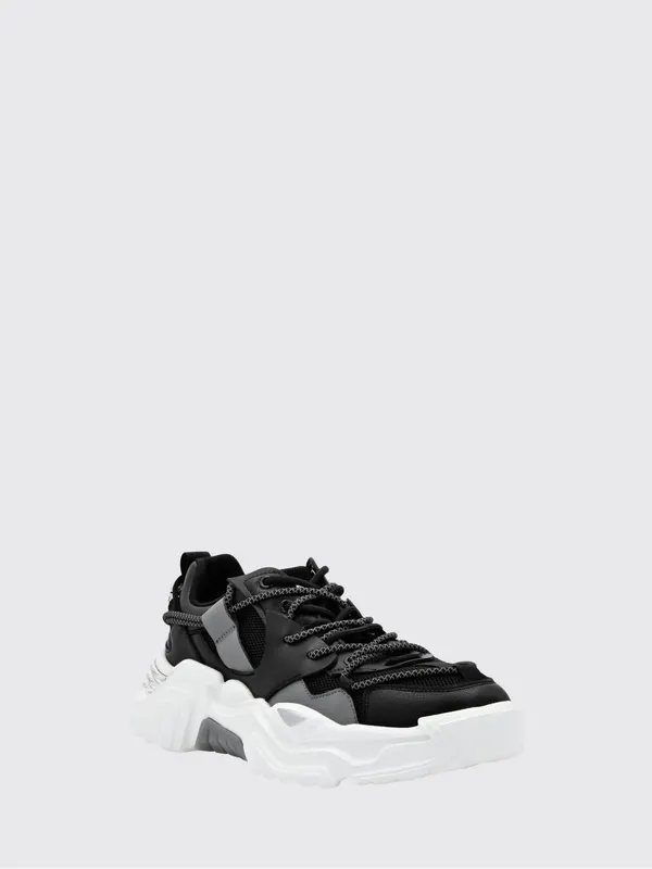 Plein Sport Lace-Up Low-Top Sneakers in Mesh with a Branded Pull-Tab Black (AABSUSC0351STE003N02)