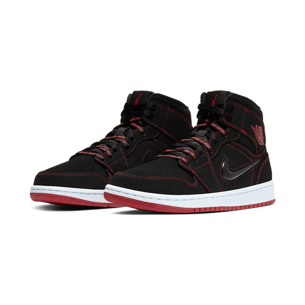 Jordan 1 Mid Fearless Come Fly With Me Black/Gym Red-White (CK5665-062)