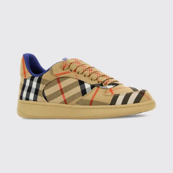 BURBERRY Terrace Low-Top Sneakers in Vintage Check Cotton-Blend Sand (8095372)