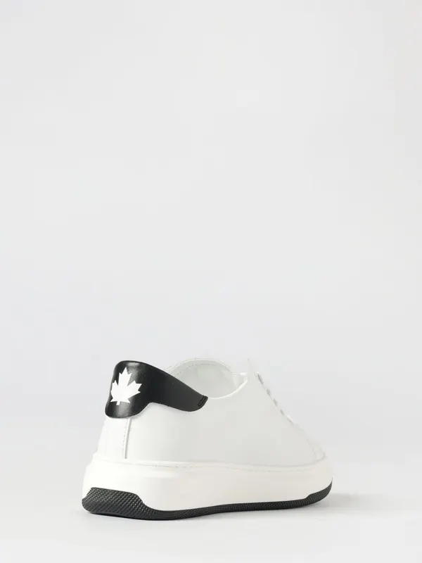 Dsquared2 Boy’s Low-Top Calfskin Sneakers with Printed Logo White (8277002) (2)