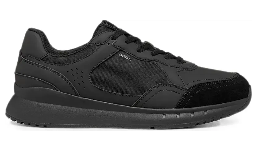 Geox panelled lace-up sneakers – Zwart (U65LCB0EK11C9999)