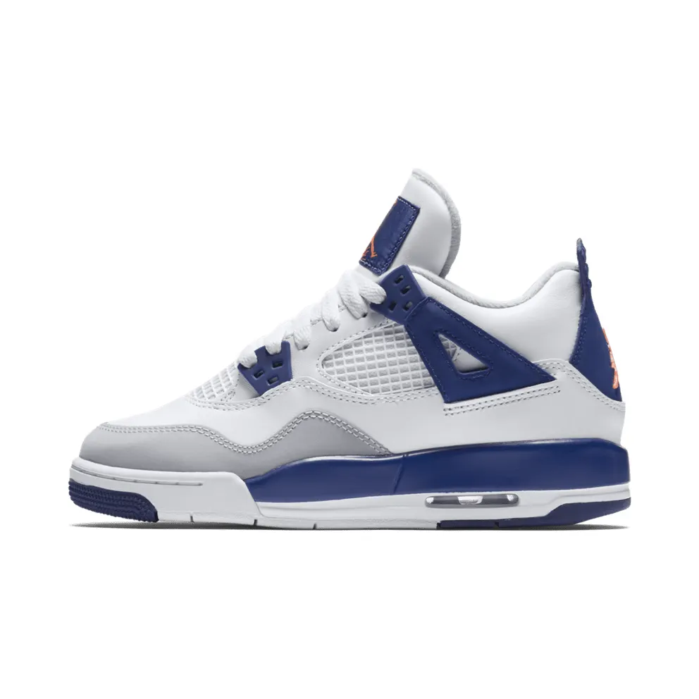 Jordan 4 Retro Deep Royal Blue (GS) White/Deep Royal Blue-Wolf Grey-Hyper Orange (487724-132)