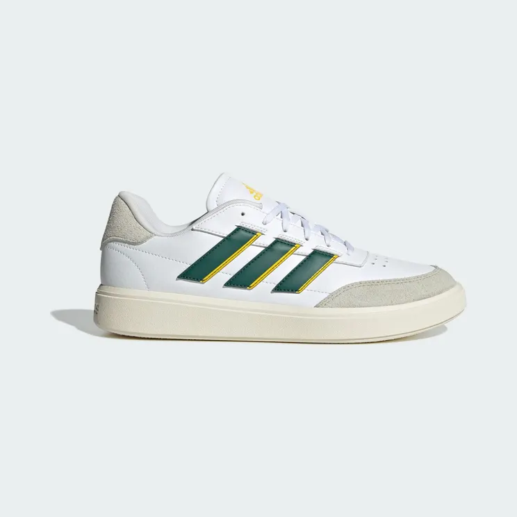adidas Courtblock “Cloud White / Collegiate Green / Utility Yellow” (IG6864)