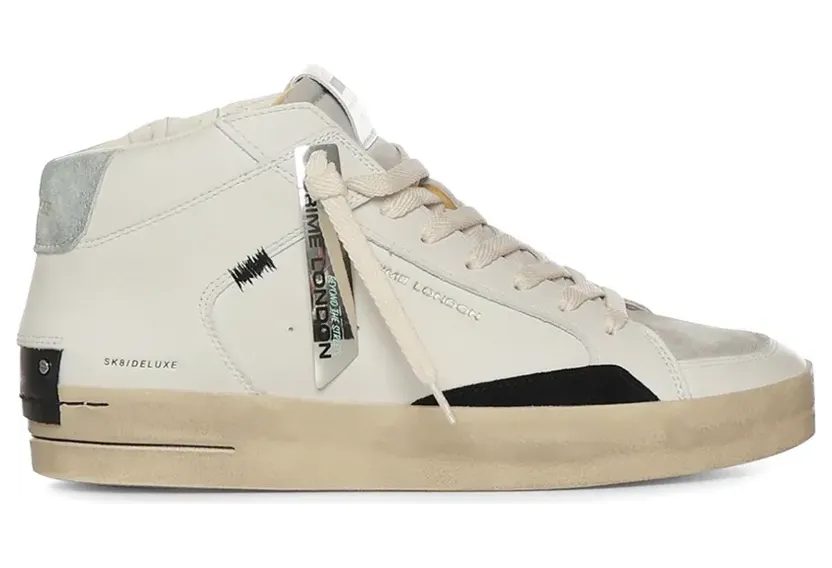 Crime London SK8 leren sneakers – Beige (14151PP7BWHITE)
