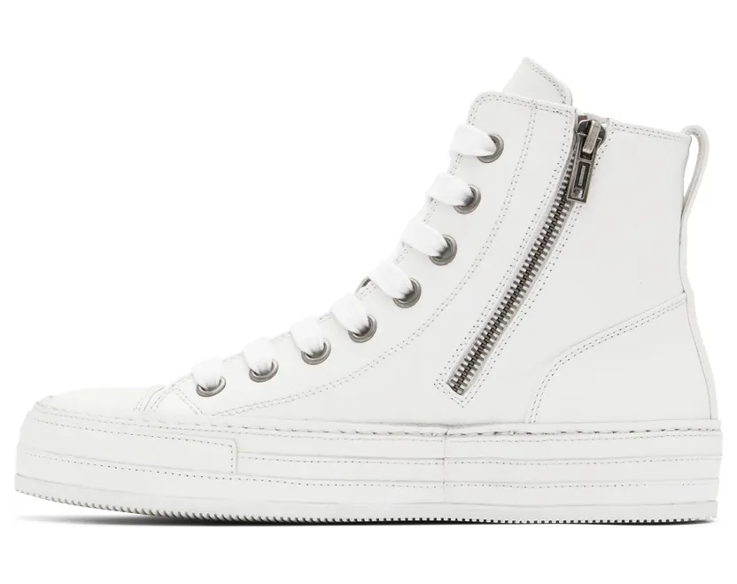 Ann Demeulemeester White Leather Raven Sneakers (2201-W-N01-385-001) (3)