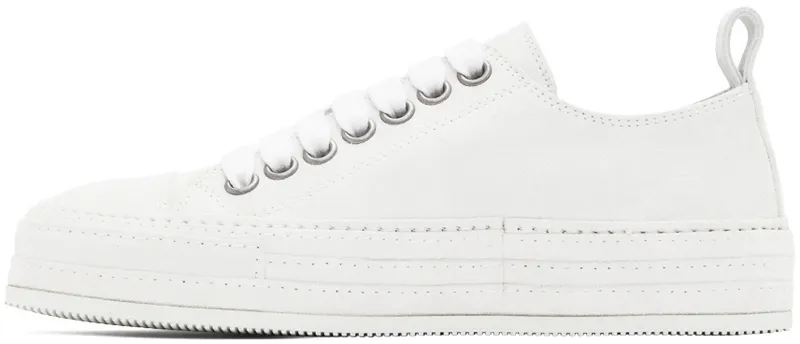 Ann Demeulemeester White Suede Gert (2201-W-N03-375-001)