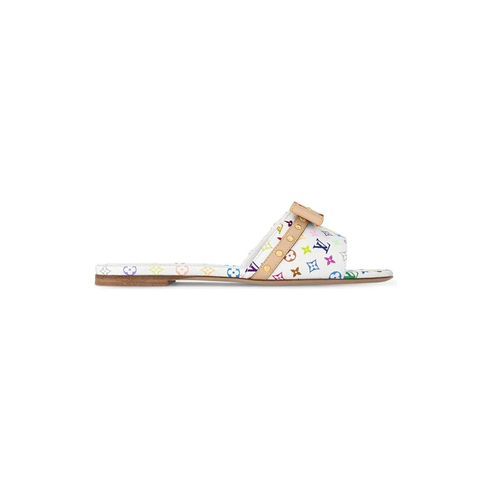 Louis Vuitton 6AM Flat Mule Takashi Murakami White (1AGZUV)