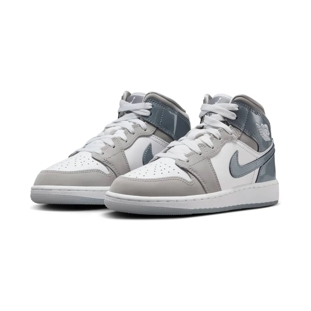 Jordan 1 Mid GS “White Medium Cool Grey” (HF3193-100)