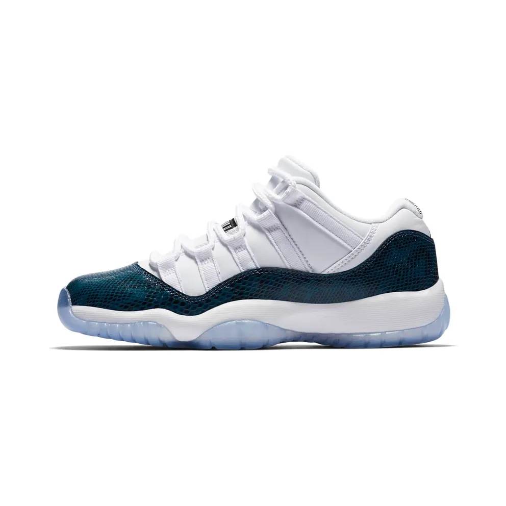 Jordan 11 Retro Low Snake Navy 2019 (GS) White/Black-Navy (CD6847-102)