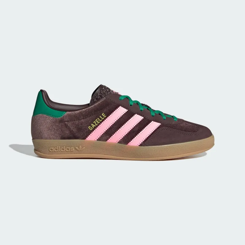 Adidas Gazelle Indoor Dark Brown / Glow Pink / Court Green (JI2714)