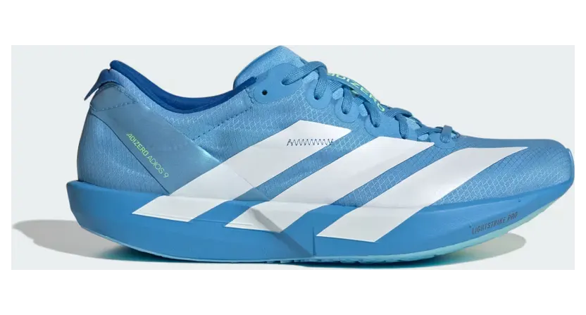 adidas Adizero Adios 9 Running “Blue Burst / Cloud White / Lime Burst” (JQ0767)