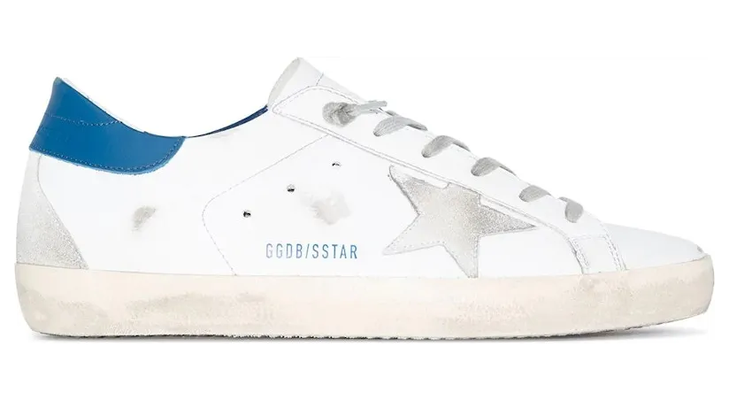 Golden Goose Super-Star White Royal Blue Grey Suede Patch (W) (GWF00102F00218110509)