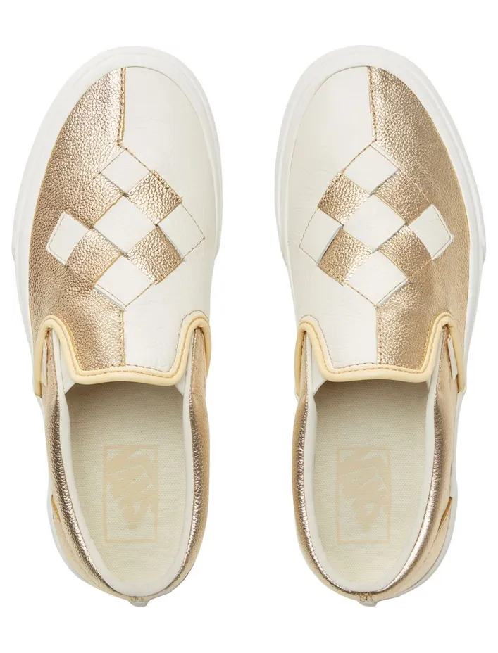 VANS Geweven Leren Slip-on Schoenen (Goudkleurig)