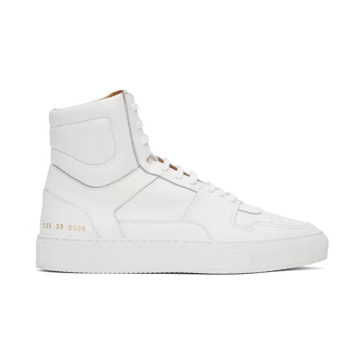 Common Projects White Cracked Leather High Sneakers (ARTICLE 2335)