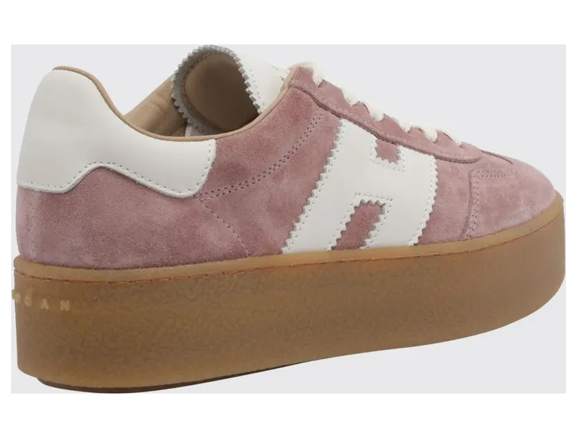 Hogan Cool H698 Platform Sneakers in Suede Leather with H Logo Pink (HXW6980FB60UL60R1B) (2)