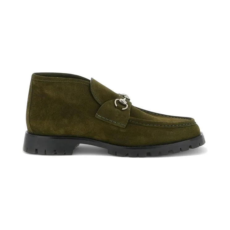 Gucci Horsebit Ankle Boot Green Suede (801057 0PV00 3037)