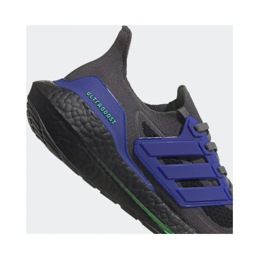 adidas Ultraboost 21 Grey Five / Core Black / Screaming Green (S23871)