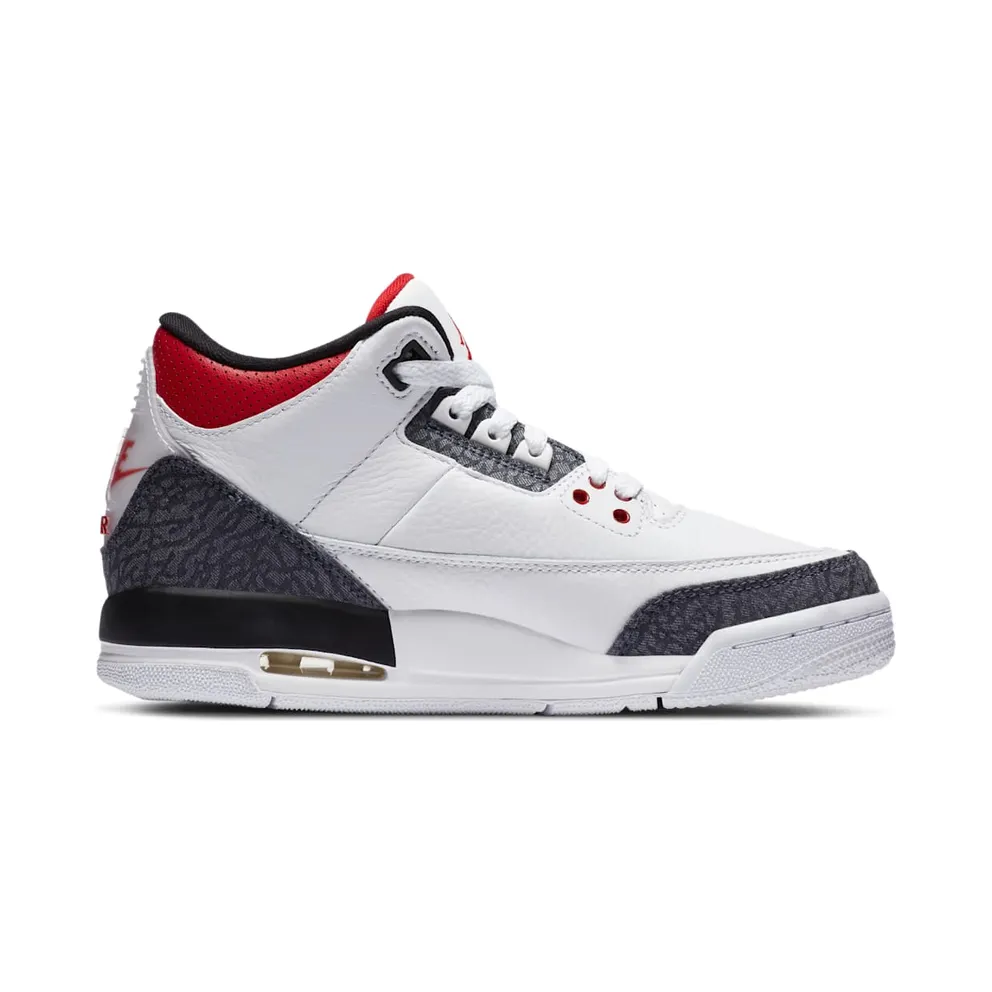 Jordan 3 Retro SE Fire Red Denim (GS) White/Fire Red-Black (CZ6634-100)