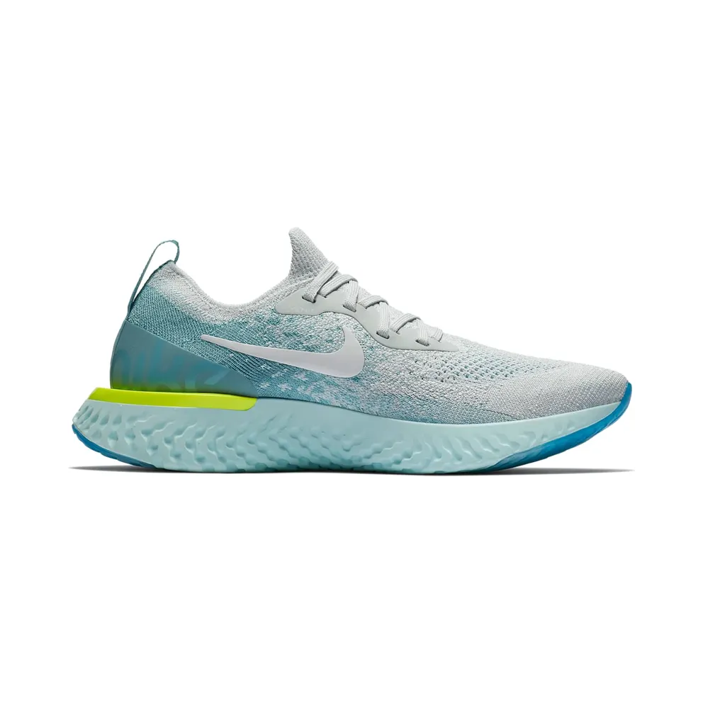 Nike Epic React Flyknit Volt Glow (W) Pure Platinum/White-Mica Blue-Volt Glow-Glacier Blue (AQ0070-008)