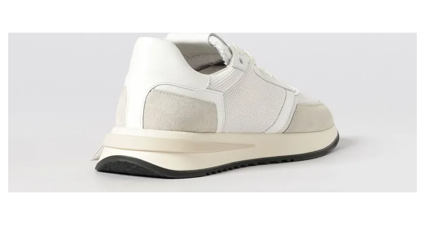 Philippe Model Low-Top Sneakers in Calf Leather and Mesh with Bicolor Design White (TYLUTC06) (2)