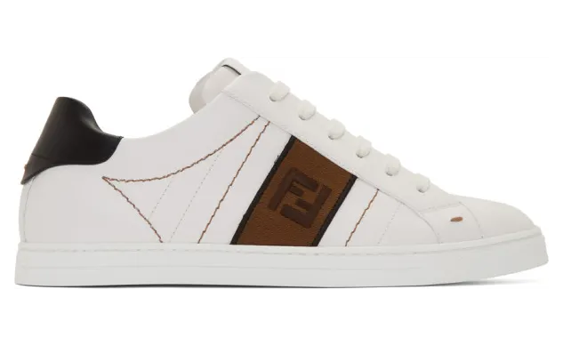 Fendi White Leather Forever Fendi Sneakers (7E1166 A3XL)