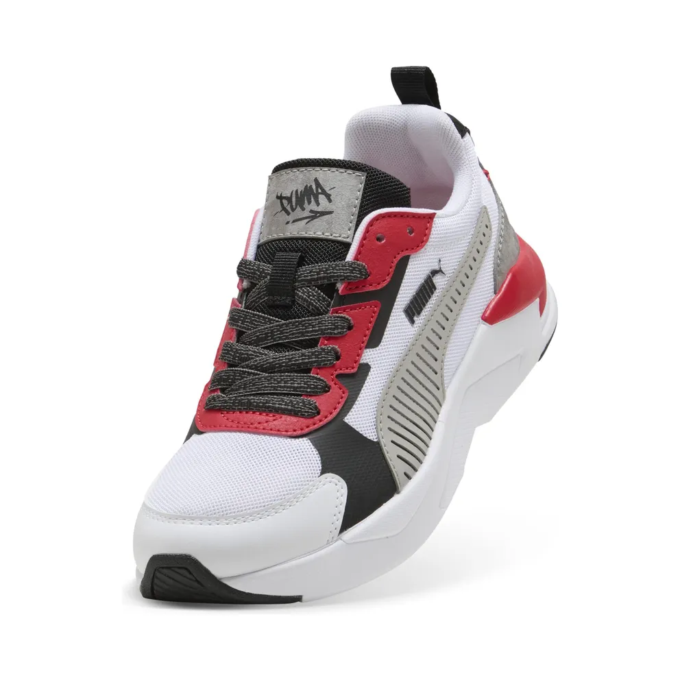 Puma X-Ray 3 MID 90s “Puma White / Gray Echo / For All Time Red” (405023_01)