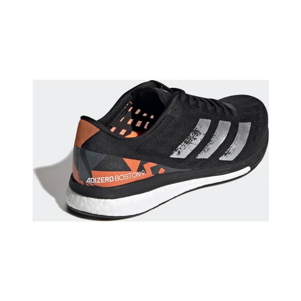 adidas Adizero Boston 9 Core Black / Silver Metallic / Signal Orange (EG4673)