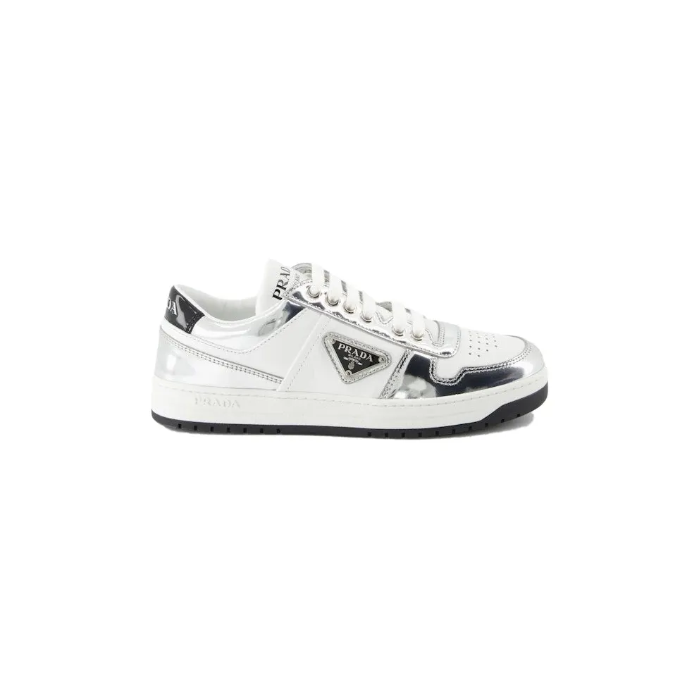 Prada Downtown Low Top White Metallic Silver (1E792M 3LL2 F0J36)