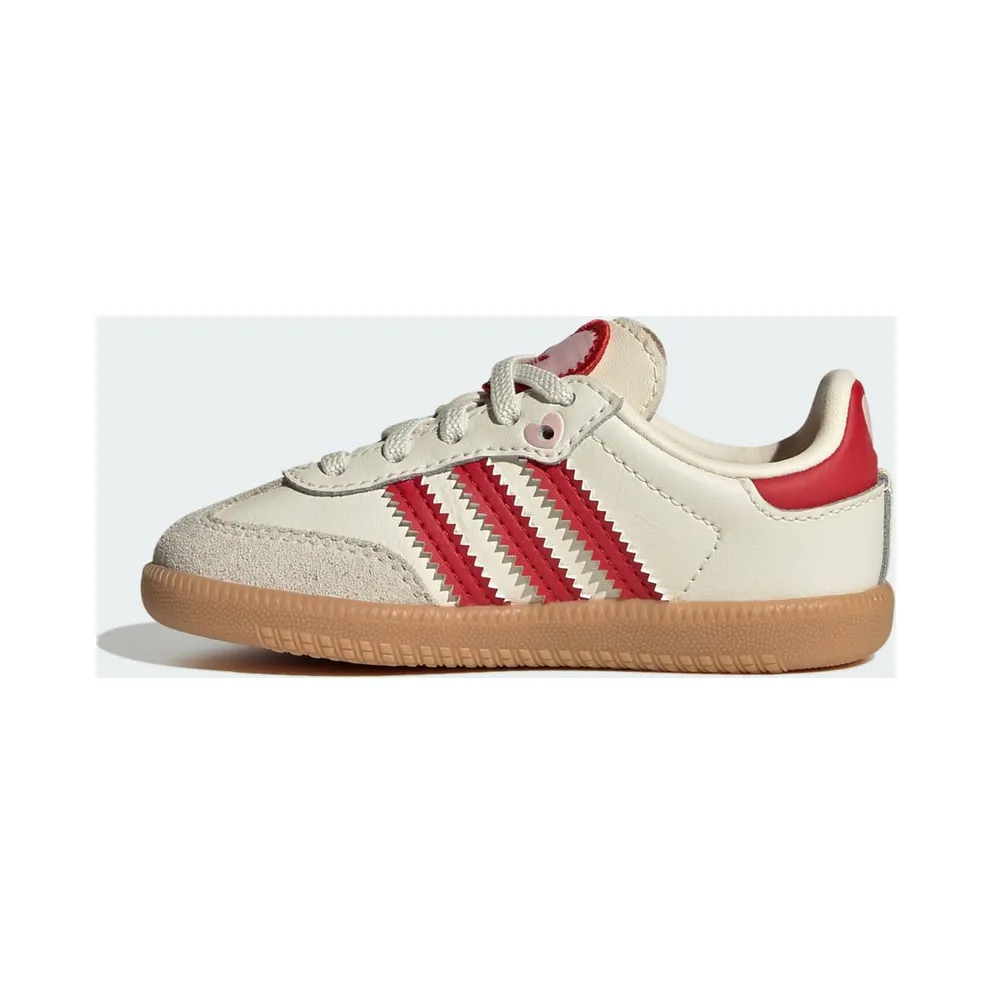 Adidas SAMBA OG COMFORT CLOSURE Shoes MET ELASTISCHE VETERS Cream White / Better Scarlet / Gum (KI6682)