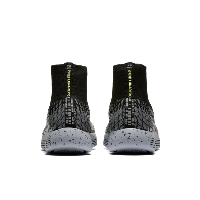 Nike Lunarepic Flyknit Shield Black Silver Volt (W) Black/Metallic Silver-Dark Grey-Stealth (849665-001)