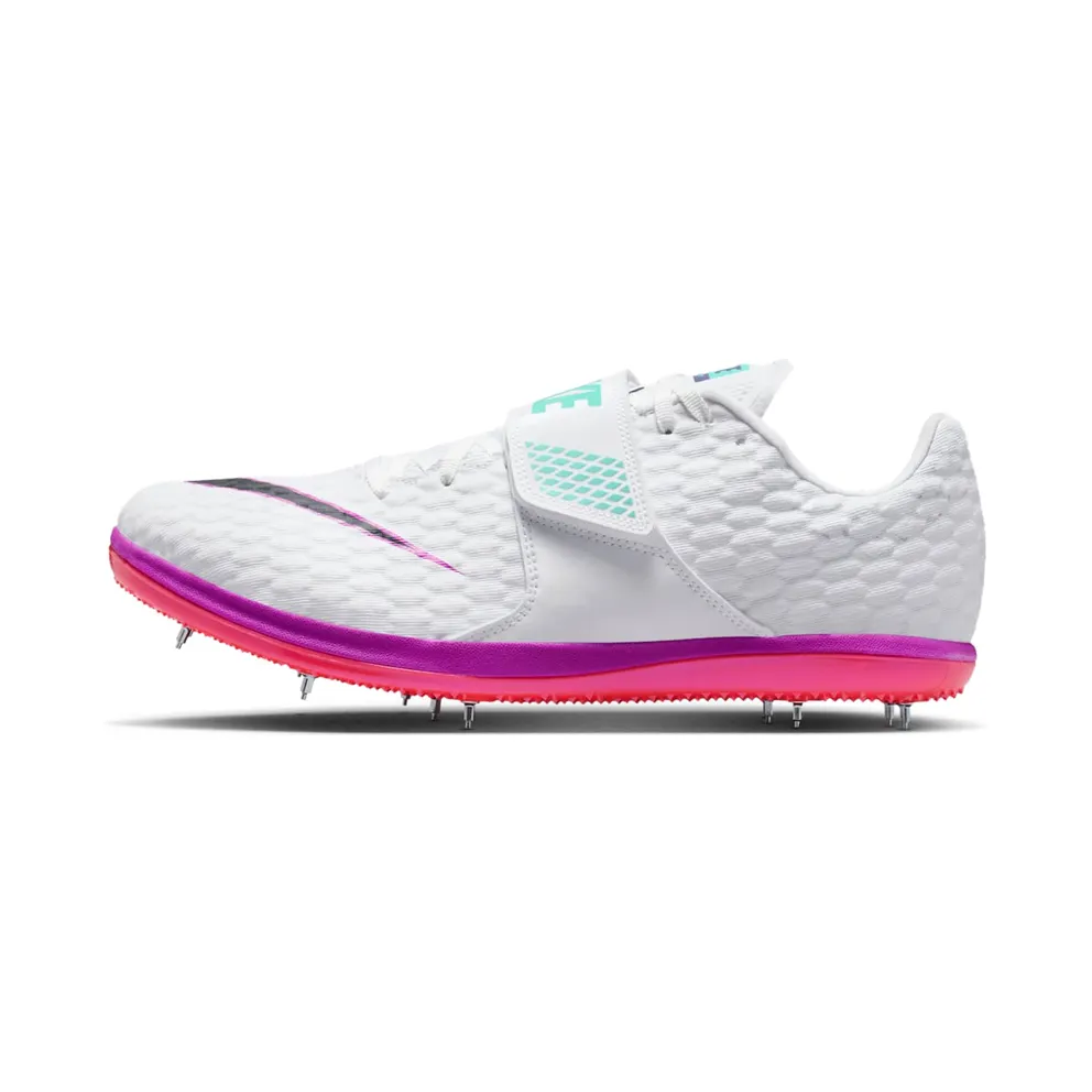 Nike High Jump Elite “White/Bright Crimson/Hyper Violet/Obsidian” (FZ9636-101)