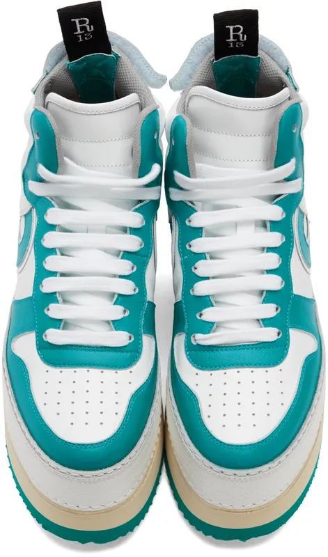 R13 Blue & White Platform High-Top (R13WS024-S037A)