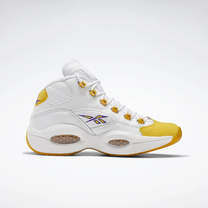 Reebok Question Mid Shoes White / Yellow Thread / Ultra Violet (FX4278)