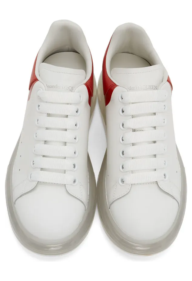 Alexander McQueen White & Red Oversized Sneakers (604233WHX99) (5)