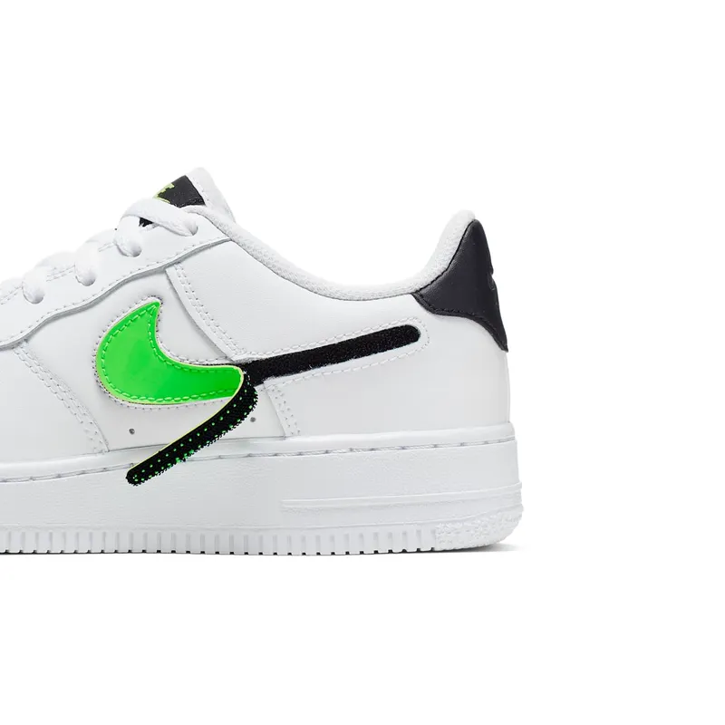 Nike Air Force 1 Low Removable Swoosh White Green Strike (GS) White/Green Strike-White-Black (AR7446-100)