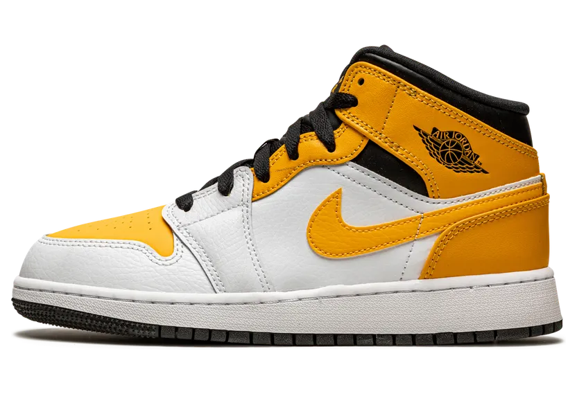 Air Jordan 1 Mid University Gold (GS) (2021) – “White / University Gold Black” (554725-170)