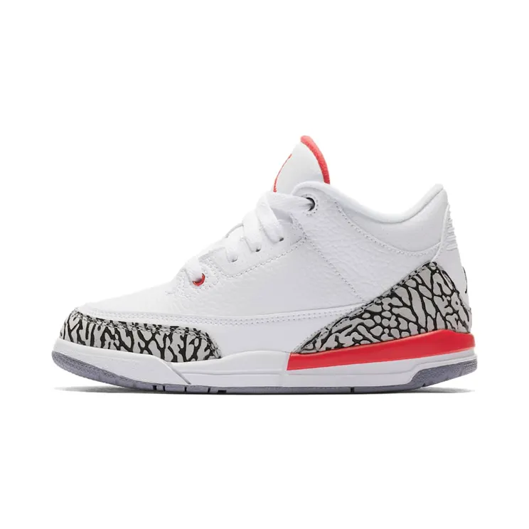 Jordan 3 Retro Hall of Fame (PS) “White / Cement Grey / Black / Fire Red” (429487-116)