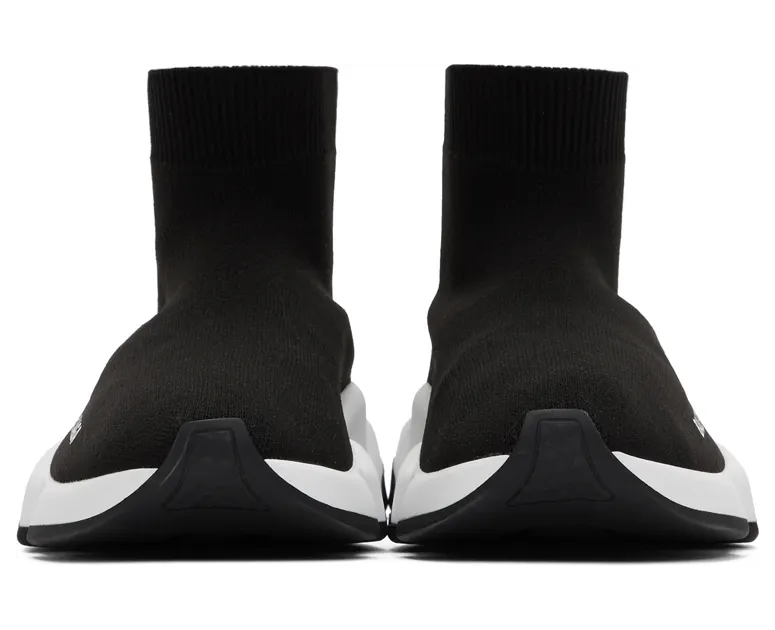 Balenciaga Black & White Speed Sneakers (587280-W05G9) (2)