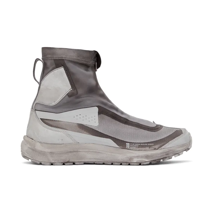 11 by Boris Bidjan Saberi White & Grey Salomon Edition Bamba 2 High Sneakers (113 11xS)