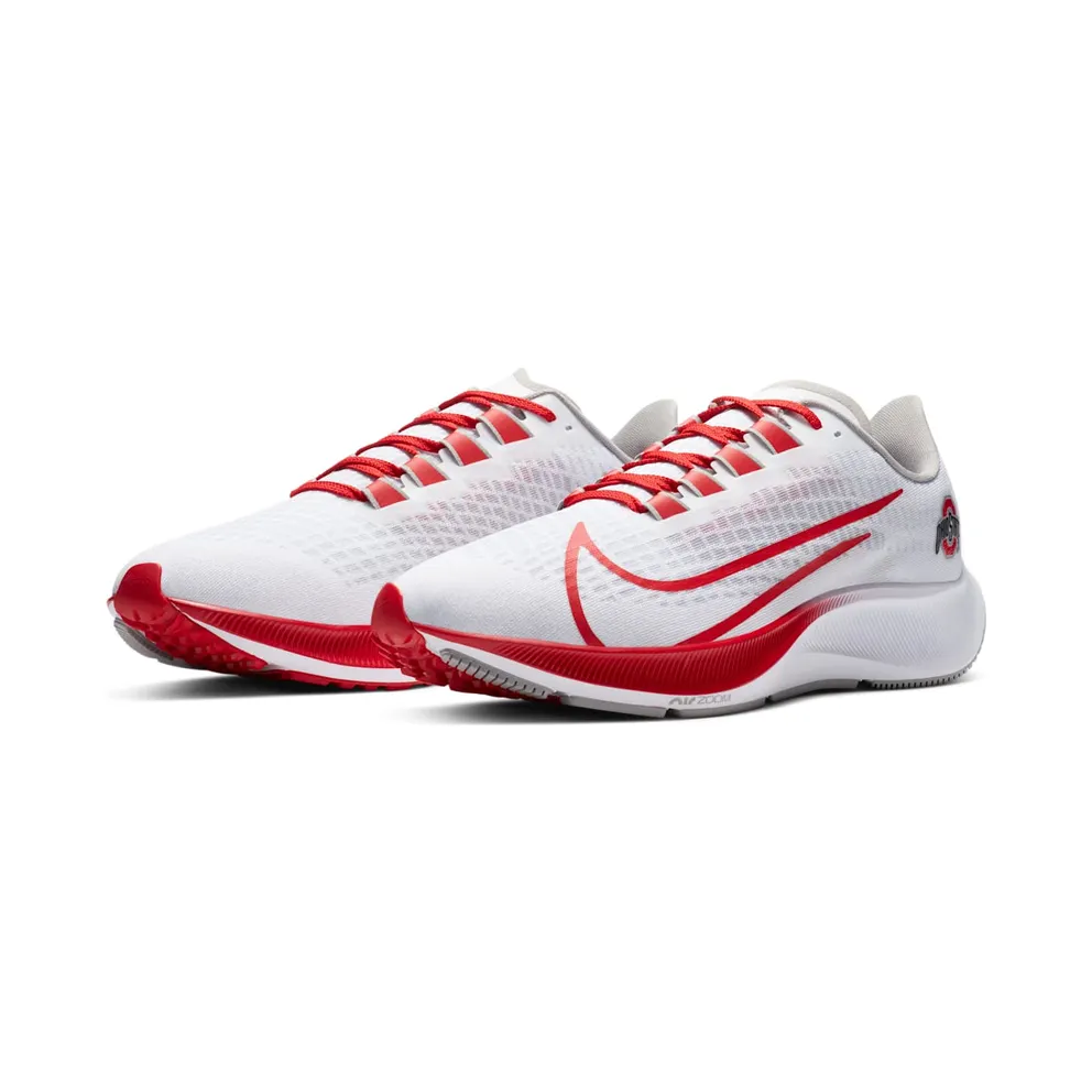 Nike Air Zoom Pegasus 37 Ohio State White/Pure Platinum-Pewter Grey-University Red (CZ5385-100)