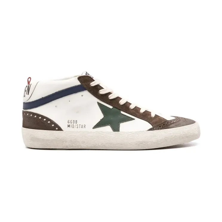 Golden Goose Mid-Star leren “White” (GMF00122F005264)