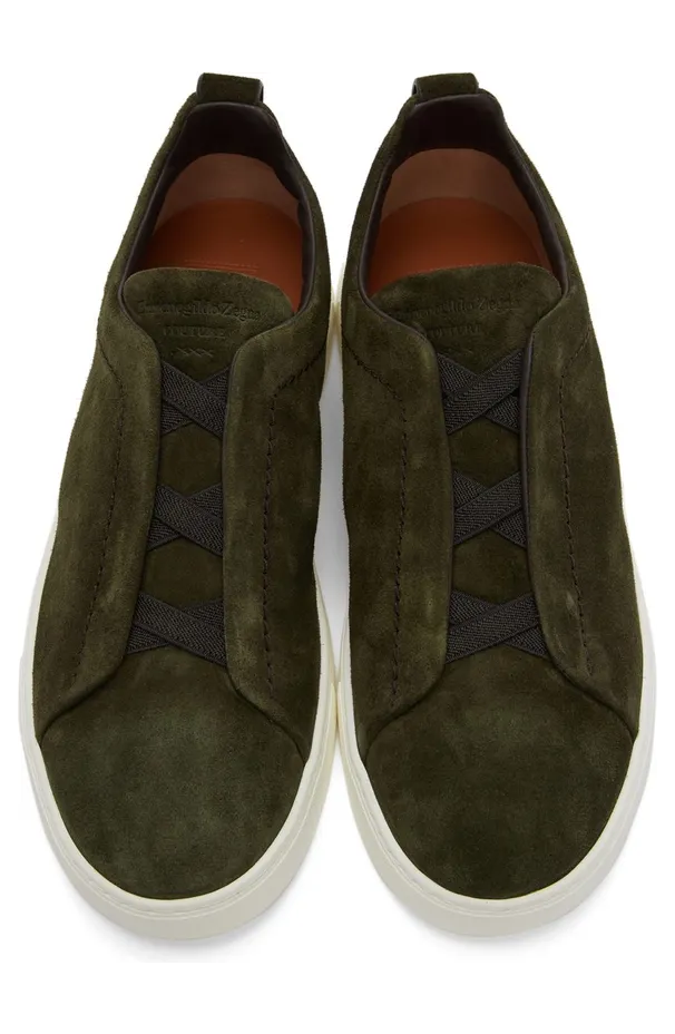 Ermenegildo Zegna Grey Suede Triple Stitch Sneakers (LHSOY-A4667X) (5)