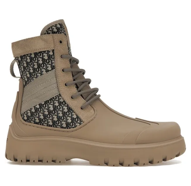 Dior Garden Lace Up Ankle Boots Brown Rubber (3BO315ZYH_H164)