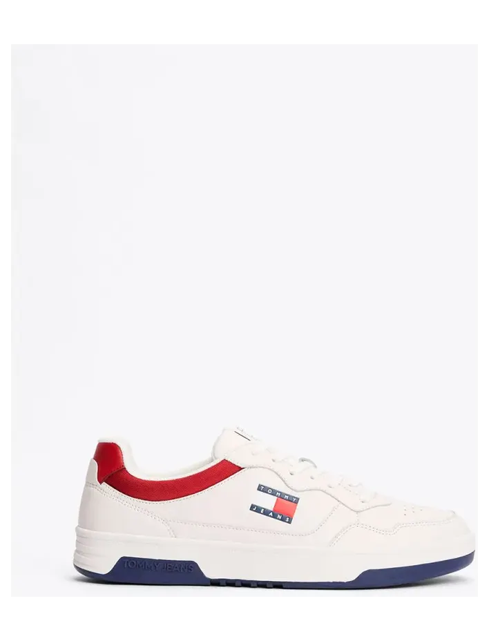 Tommy Hilfiger Brooklyn Leren Streetwear Stijl “White” (EM0EM01576TCR)