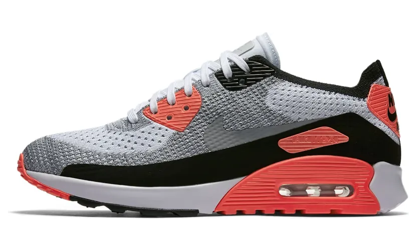 Nike Air Max 90 Ultra 2.0 Flyknit Red/Bright Crimson/Black/Wolf Grey (881109-100)