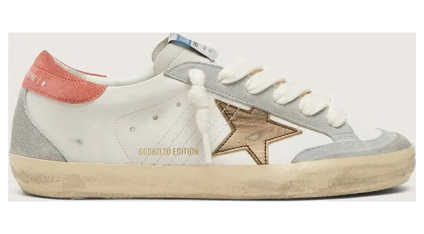 Golden Goose Super-Star Ltd In White Leather With Metallic Bronze Star (GWF00175.F008606.12502)