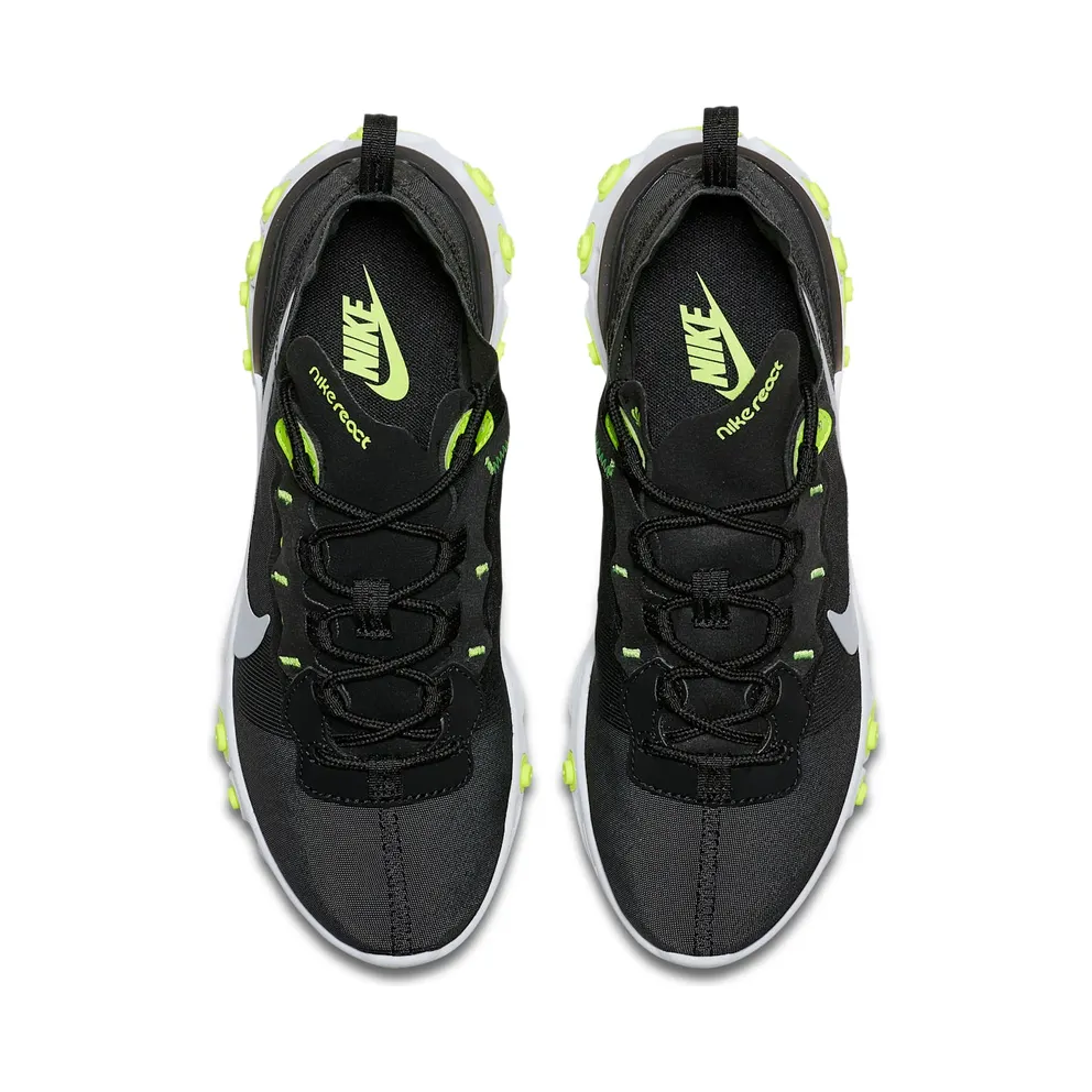 Nike React Element 55 Black Volt Cool Grey (W) Black/Wolf Grey-Volt-Cool Grey-White (BQ2728-001)